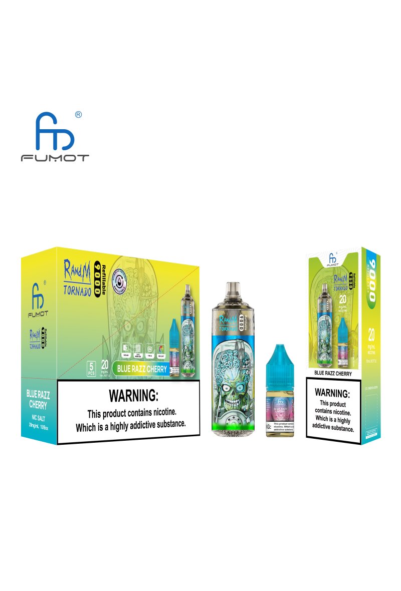  RANDM Fumot Tornado 9000 Rechargeable 2% Nicotine Blue Razz Cherry
