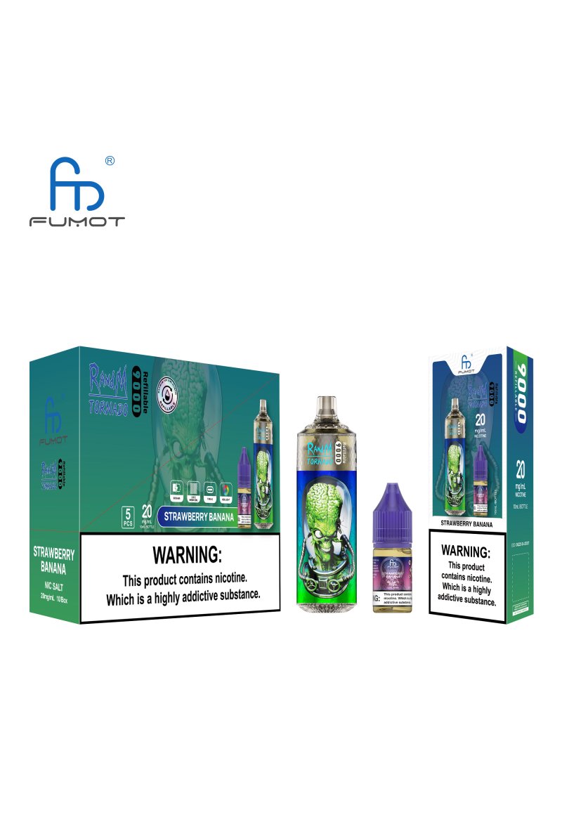  RANDM Fumot Tornado 9000 Rechargeable 2% Nicotine Strawberry Banana