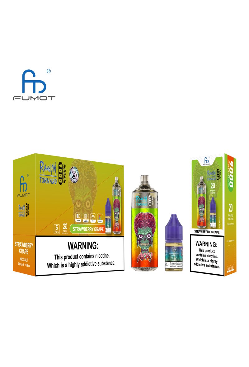  RANDM Fumot Tornado 9000 Rechargeable 2% Nicotine Strawberry Grape