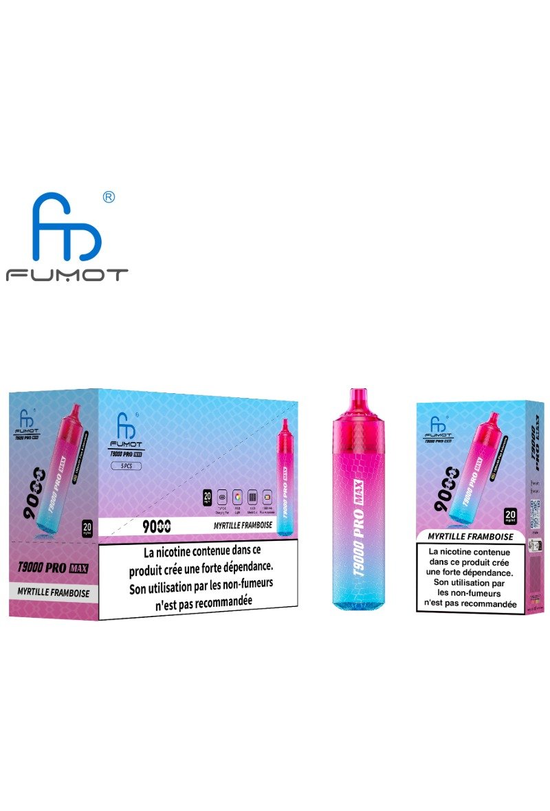 FUMOT TORNADO 9000 PRO MAX (2%) MYRTILLE FRAMBOISE
