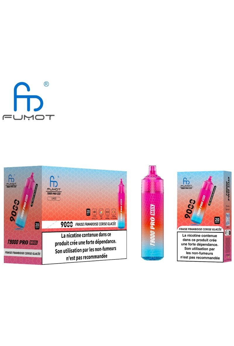FUMOT TORNADO 9000 PRO MAX (2%) FRAISE FRAMBOISE CERISE GLACEES
