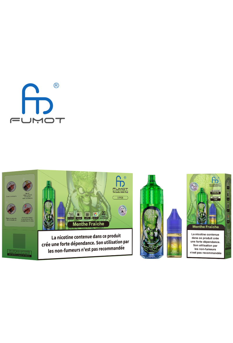 TORNADO 9000 POD RECHARGEABLE (2%) MENTHE FRAICHE