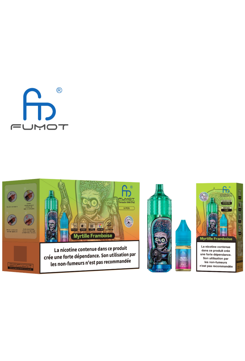 TORNADO 9000 POD RECHARGEABLE (2%) MYRTILLE FRAMBOISE