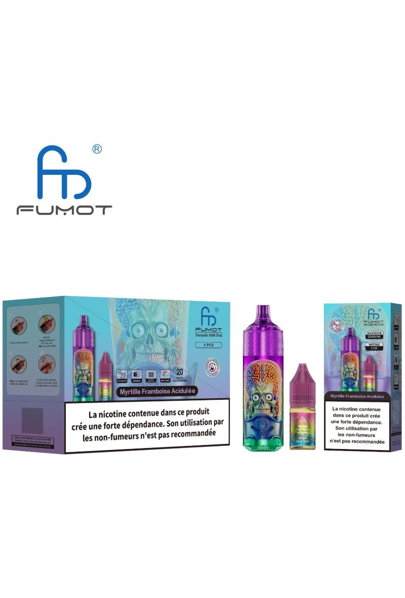 TORNADO 9000 POD RECHARGEABLE (2%) FRAMBOISE MYRTILLE ACIDULEE