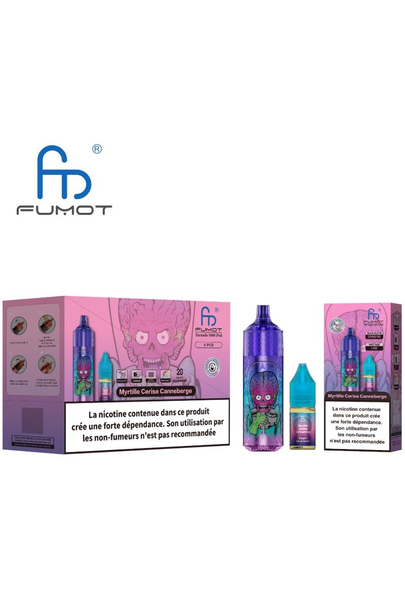 TORNADO 9000 POD RECHARGEABLE (2%) MYRTILLE CERISE CANNEBERGE