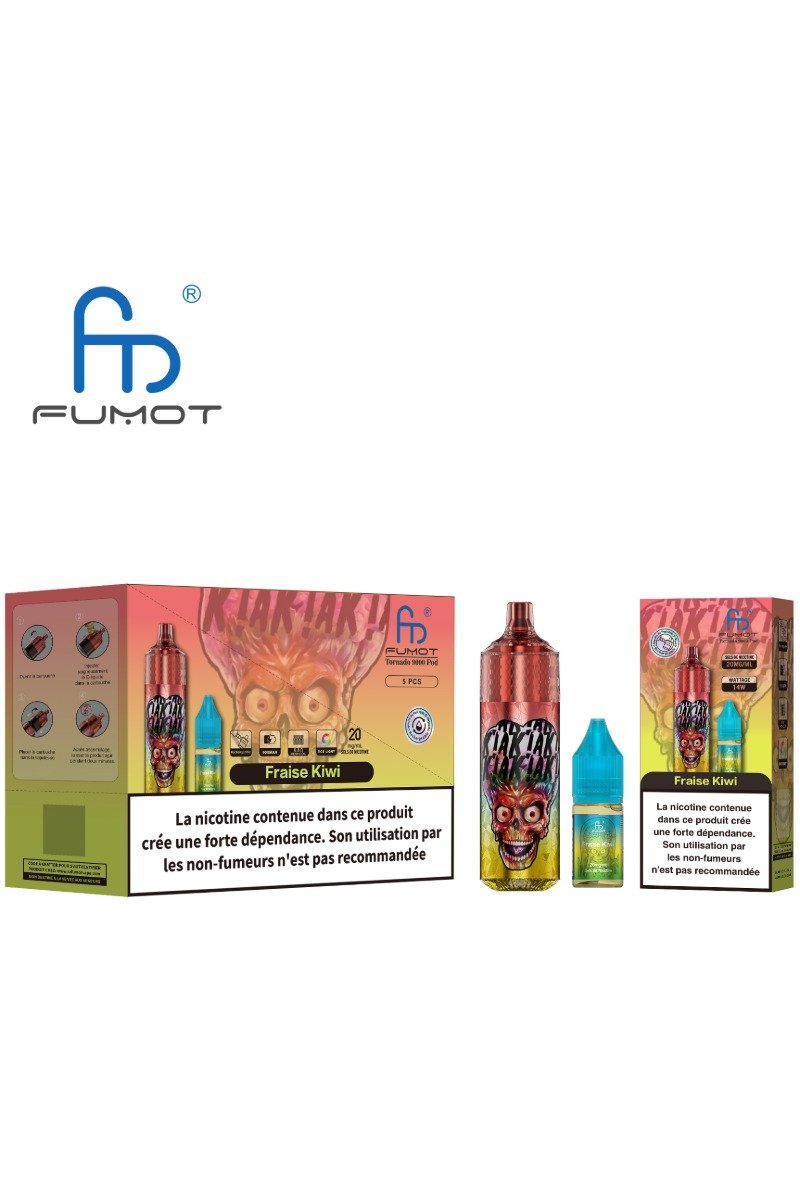 TORNADO 9000 POD RECHARGEABLE (2%) FRAISE KIWI