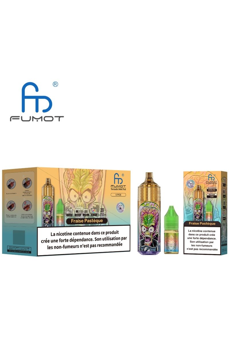 TORNADO 9000 POD RECHARGEABLE (2%) FRAISE PASTEQUE