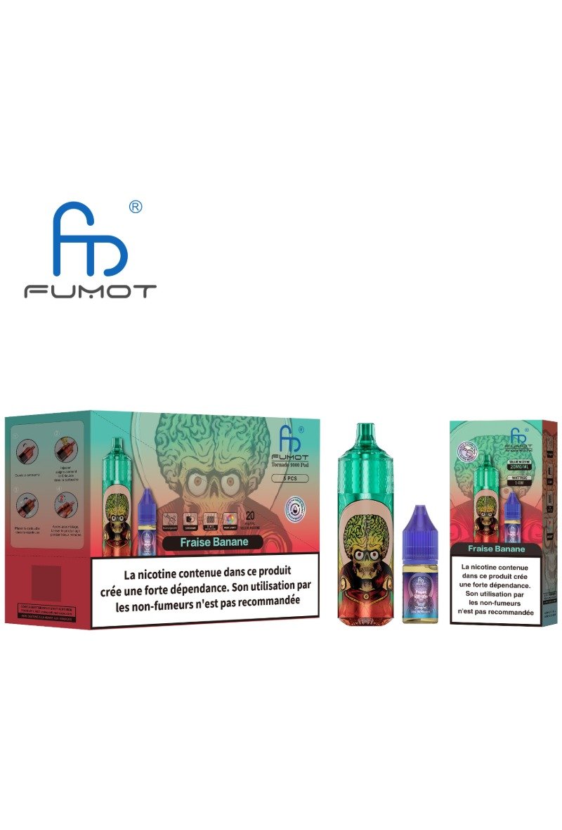 TORNADO 9000 POD RECHARGEABLE (2%) FRAISE BANANE