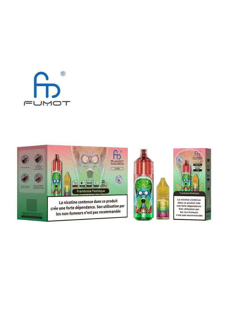 TORNADO 9000 POD RECHARGEABLE (2%) FRAMBOISE PASTEQUE