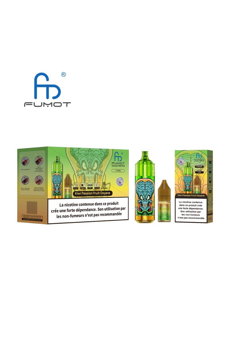 TORNADO 9000 POD RECHARGEABLE (2%) KIWI PASSION FRUIT GOYAVE