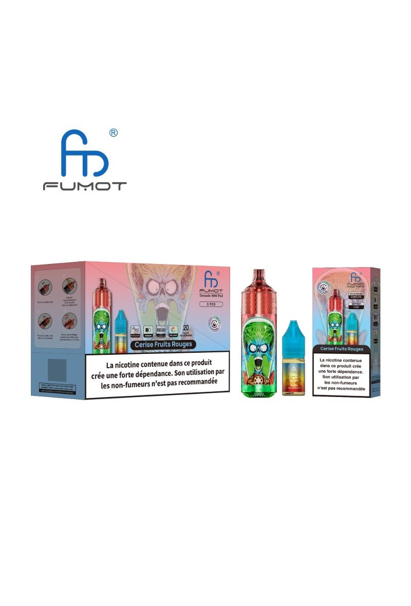 TORNADO 9000 POD RECHARGEABLE (2%) CERISE FRUITS ROUGES